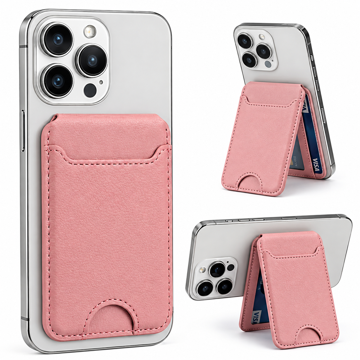 Magnetic Card Holder Wallet – 3 Slots, Transparent ID Window
