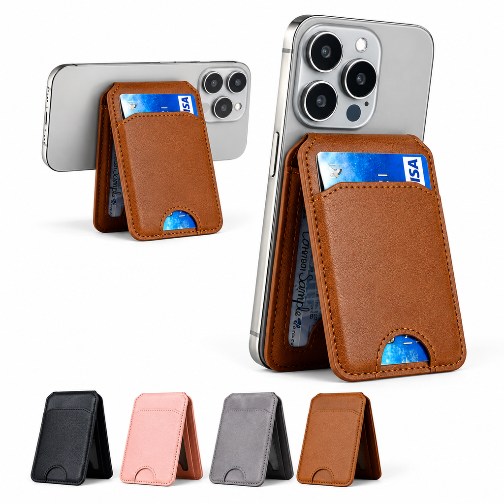Magnetic Card Holder Wallet – 3 Slots, Transparent ID Window – Adot